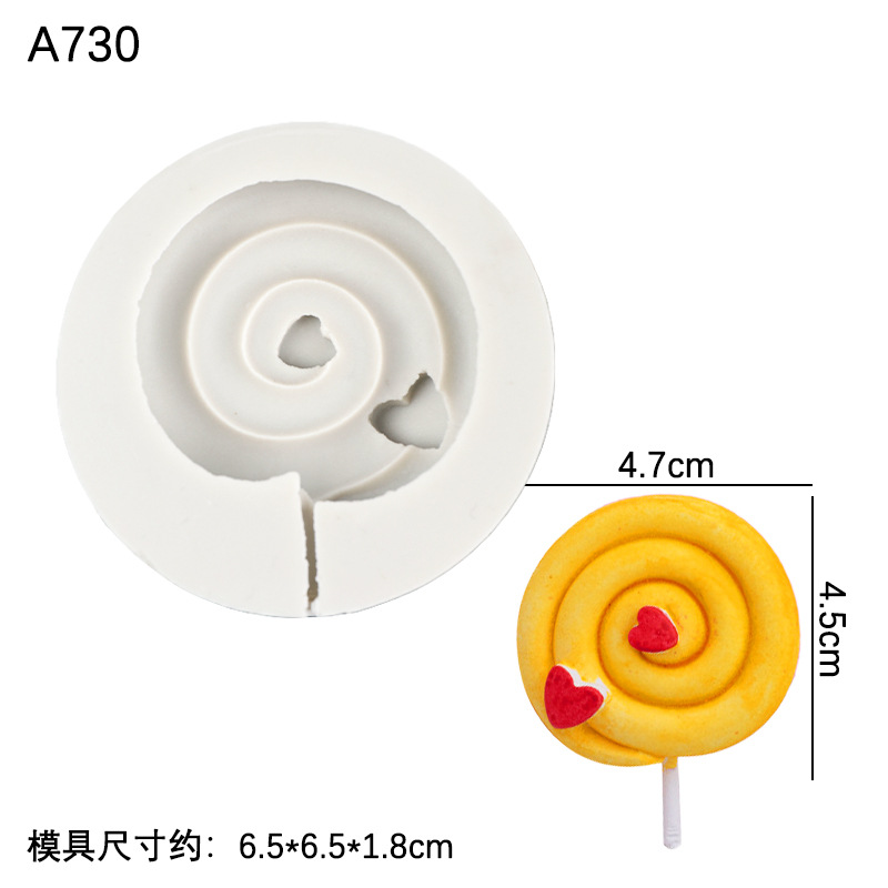 Cookie crema Lollipop molde de silicona epoxi arcilla cerámica suave DIY chocolate fondant