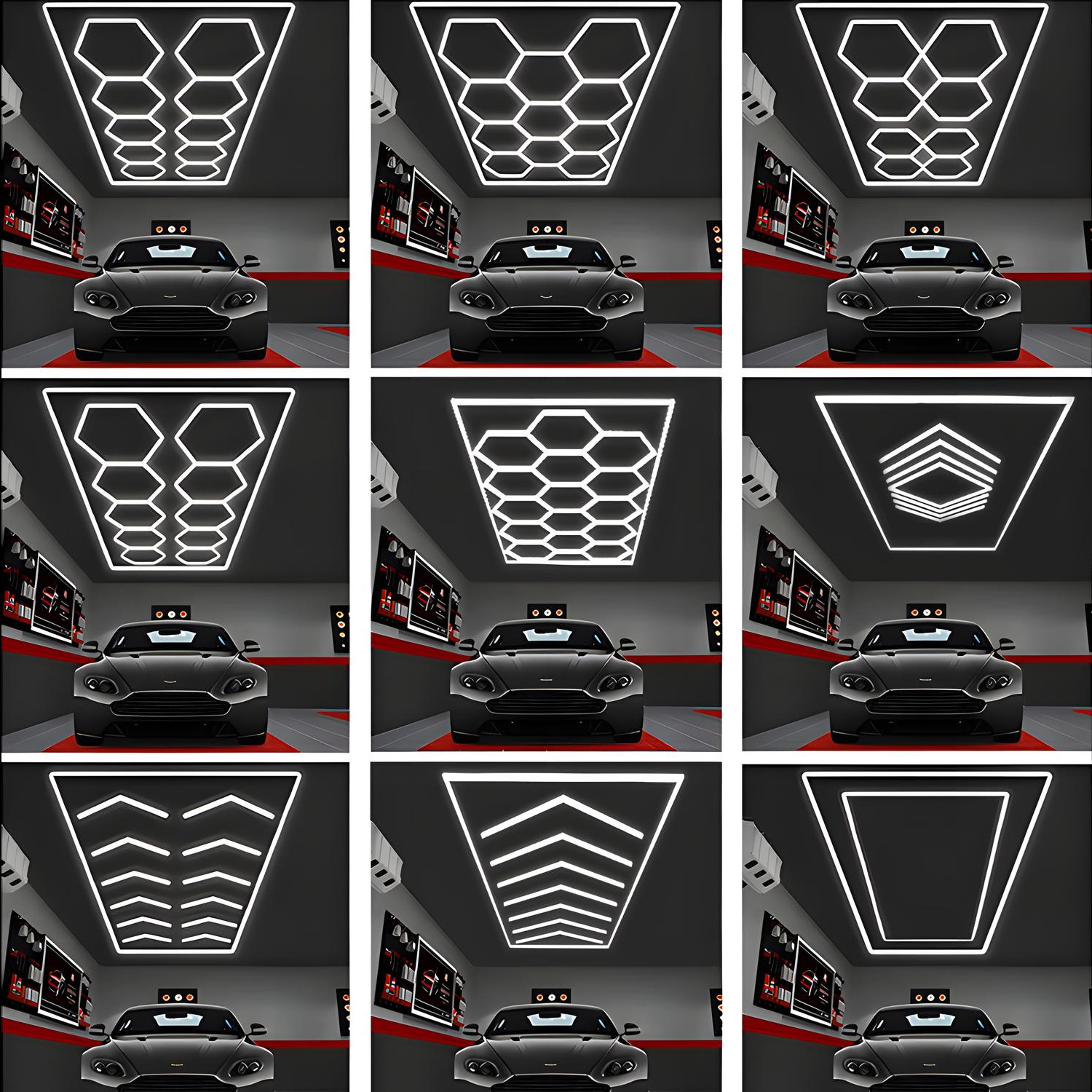 Transfronteriza personalizada LED panal luz colorida rgb garaje luz bar atmósfera automóvil belleza salón luz especial