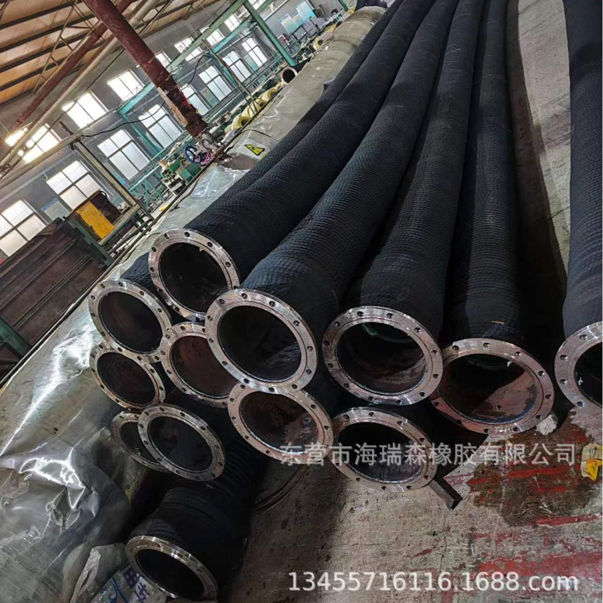 法兰橡胶钢丝管大口径耐磨输送泥沙混凝土连接方便高强度钢丝管