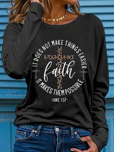 EMERY ROSE Long-Sleeve Motivational Quote Polyester T-Shirt for a New Independent Website