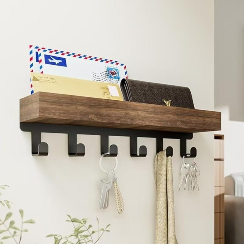 Wooden Key Rack Storage Rack Kitchen Bedroom Multifunctional Storage Rack Simple Storage Rack Display Rack Wall Hanging