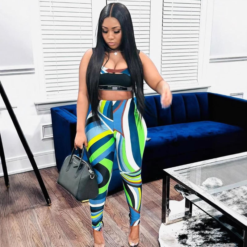 Fc1223 Colorful Beach Art Print Vacation Casual Set Beach Vacation