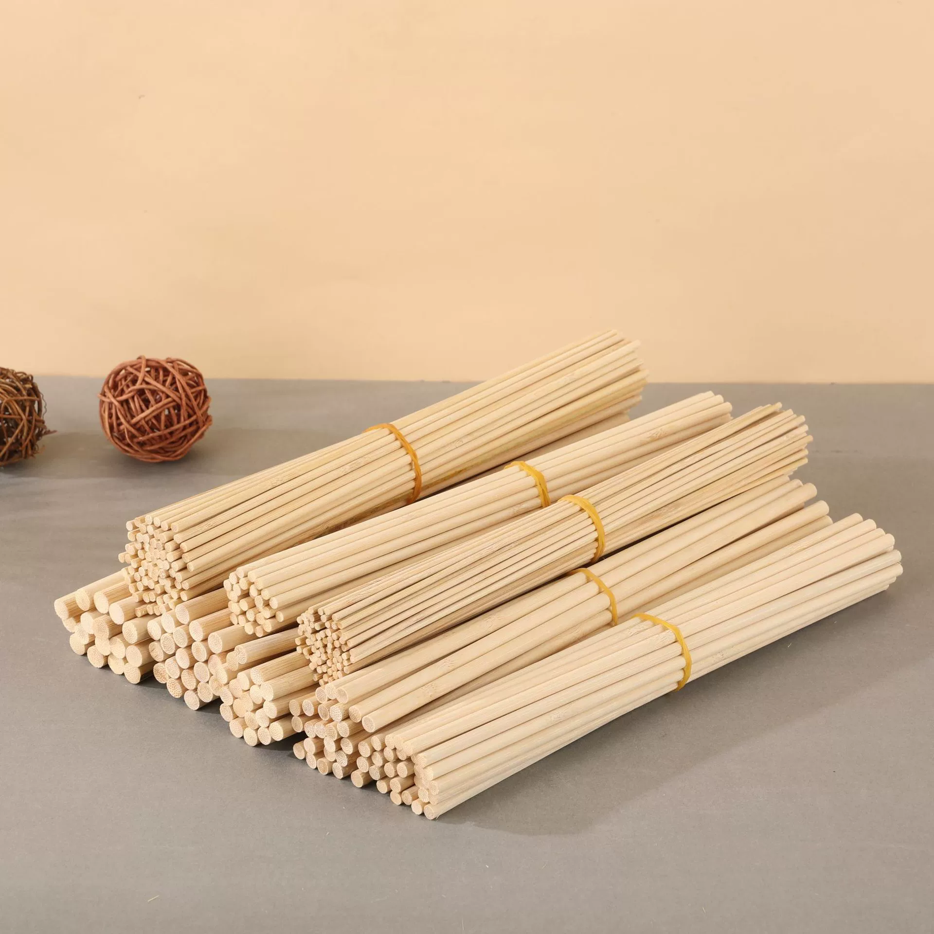 DIY handcraft architectural model stereoscopic components materials small bamboo round sticks bamboo rods bamboo strips bamboo slices bamboo pieces bamboo sticks