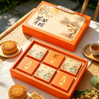 工厂中秋月饼包装盒手提6粒8粒装企业酒店商务定制瓦愣送礼空盒