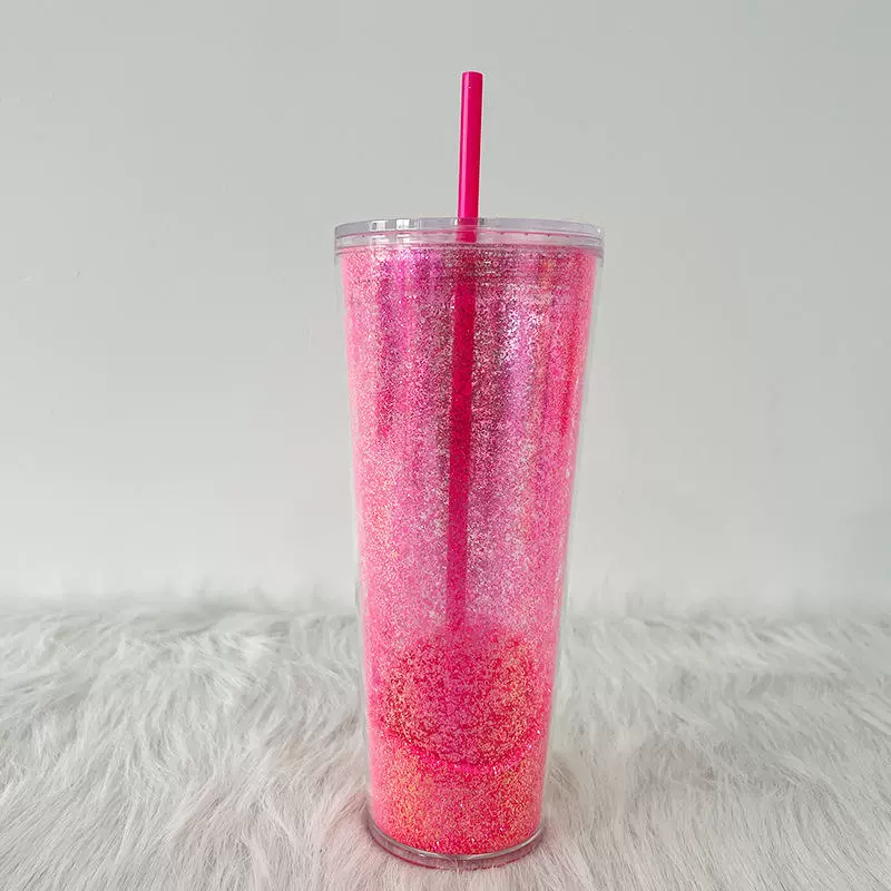 Мы производители! Соломенная чашка большой емкости в европейской и американской чашке для воды, пластиковая чашка со сверкающим лазерным порошком