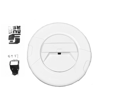Shell, Rear Hanging Letters, Complete — Spare wheel cover - spare-tire-rim-small-round-cover-white-with-letter-sticker