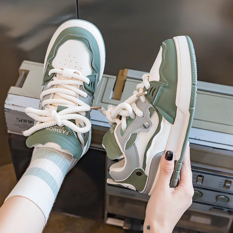 2023 nuevos zapatos blancos de Panda retro zapatos deportivos casuales para mujer Zapatillas de plataforma zapatos de pan para mujer 1933 image 5