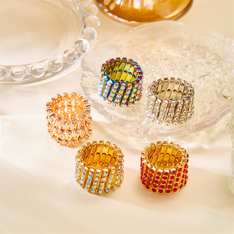 Wholesale Lady Geometric Copper Plating Zircon Rings display picture 2