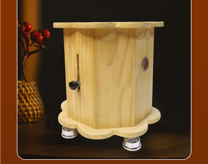 Wooden Moxa Sitting Stool Ai Jiu Chair Home Moxibustion Seat with 54 Moxa Cones in use