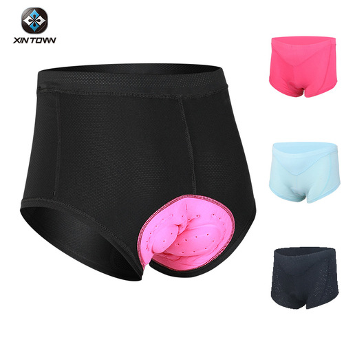 XINTOWN Women's Breathable Silicone Bike Seat Pad Cycling Underwear Cycling Shorts with Sweat Absorption
