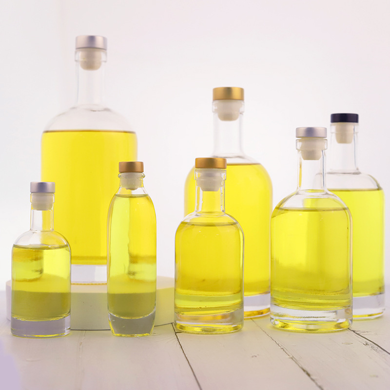 Botella de vino de frutas de vidrio esmerilado transparente de alto valor nominal 500ml botella vacía de vino de frutas cerrada