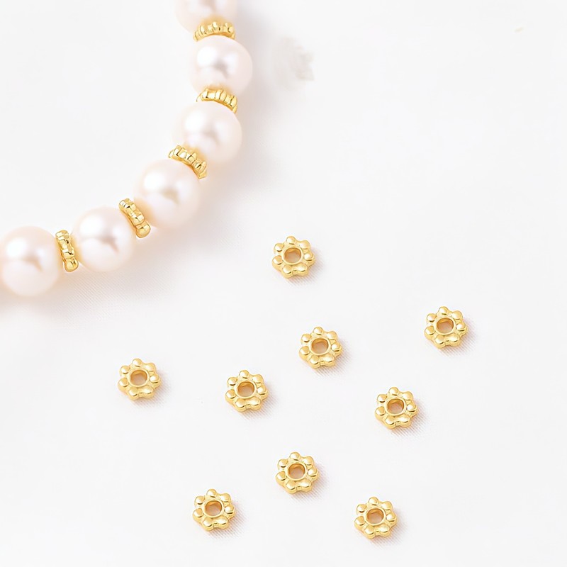 14k18k包金保色花托垫片雪花隔片手工diy串珠手链项链首饰品配件|undefined