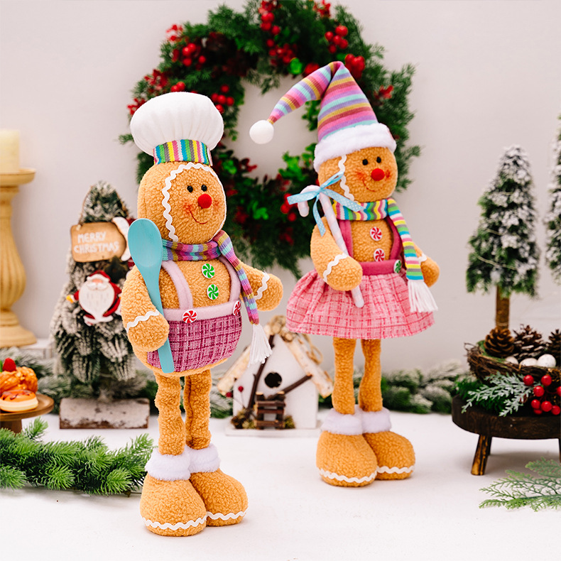 1258g Weight Ornaments Home Textiles & Decor Type Doll Event & Party Supplies 1 Piece Quantity Party, Festival Occasion Polyester Material Christmas Festival Gingerbread Pattern Cute Style Christmas Cute Gingerbread Polyester Party Festival Doll 7