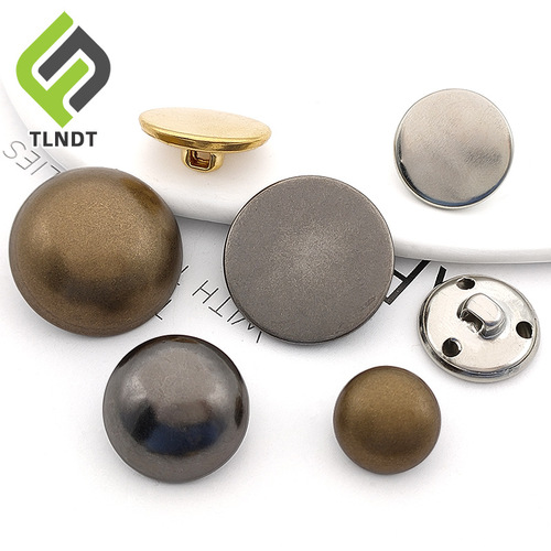 Metal high-leg mushroom hand-stitched button retro suit coat overcoat windbreaker button copper flat decorative buttons