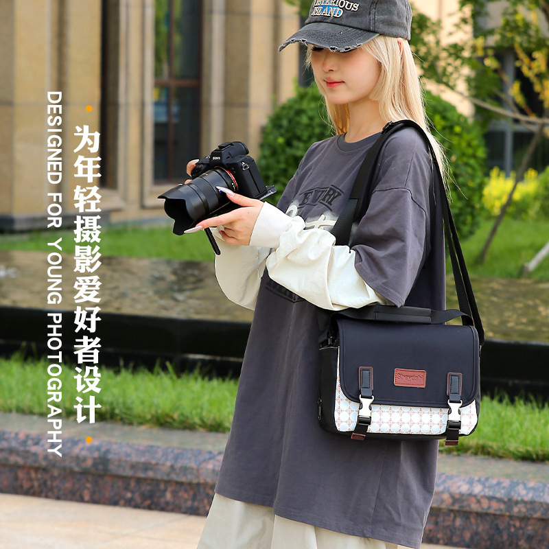 Bolsa impermeable para cámara, de un solo hombro, adecuada para cámaras sin espejo Canon, Nikon, Sony, Fuji, DSLR, antirrobo, resistente al desgaste