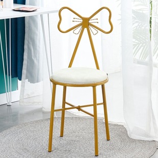 Light Luxury Makeup Chair, Internet Celebrity Dressing Chair with Backrest, Cute Butterfly Chair for Girls' Bedroom, Makeup Stool, Dressing Table Chair