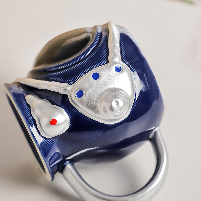 Cosmonauta espacial creativo taza de café de cerámica planetas de dibujos animados taza de leche jeans taza de cambio de color sensible a la temperatura