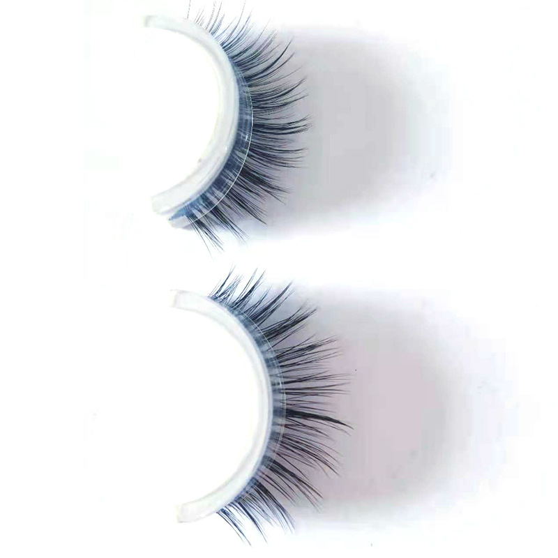 Pestañas postizas autoadhesivas cálidas un par de pestañas caja de cristal tira adhesiva doble sin pegamento pestañas postizas tridimensionales