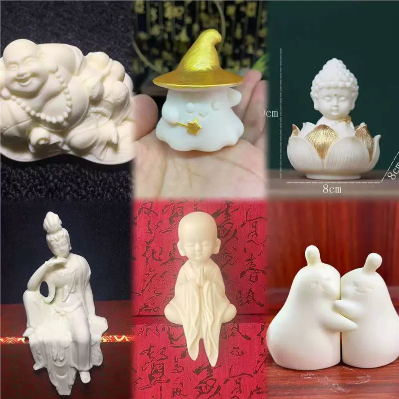 Резьба по слоновой кости, версия Q, детский Будда, подвесной монах Гуаньинь, Майтрейя, лотос, настольные автомобильные ремесленные украшения