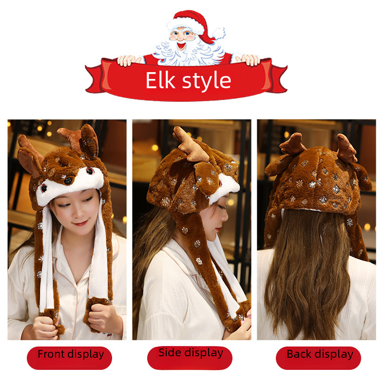 Cappello di babbo natale con orecchie mobili decorazione natalizia_voghion.com