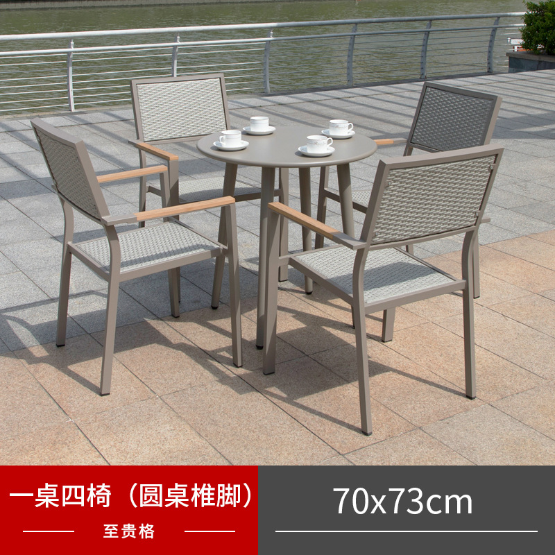 Ocio al aire libre mesa y silla patio Villa jardín al aire libre balcón Silla de ratán al aire libre cafetería decoración al aire libre combinación de muebles