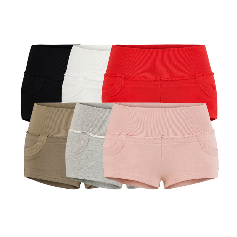 Leg-Lengthening, Waist-Slimming, Butt-Lifting, Low-Waist Shorts, Pure Desire Slim-Fit Sports Pants for Women, Ribbed Cotton Stretch Casual Pants