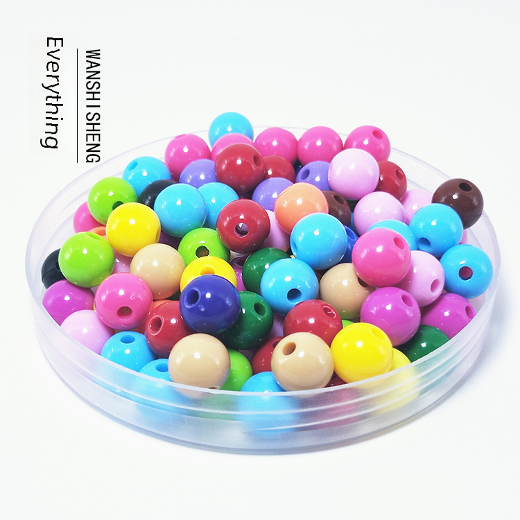 Acrylic glossy plastic round beads