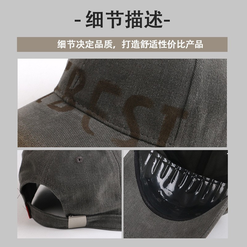 宽帽檐大脸韩国ins潮搭复古美式字母棒球帽女显脸小百搭鸭舌帽男|undefined