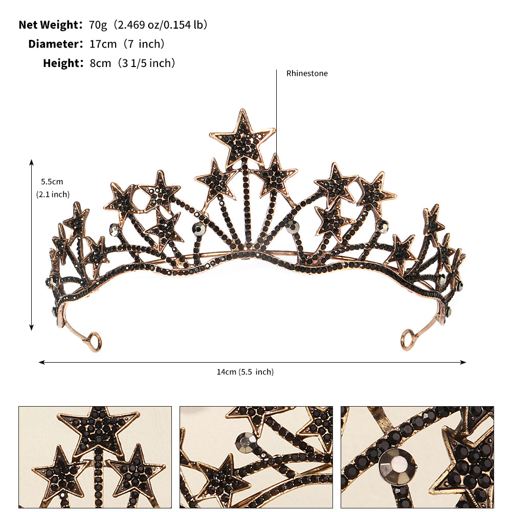 240g Weight Crown Hair Accessories Type Rhinestones, Pearl Inlay Material 1 Piece Quantity Wedding, Party Occasion Alloy Material Halloween Festival Crown Pattern Women's Gender Inlay Design Cool Style Style Halloween Cool Style Women's Crown Alloy Inlay Rhinestones Pearl Crown 12