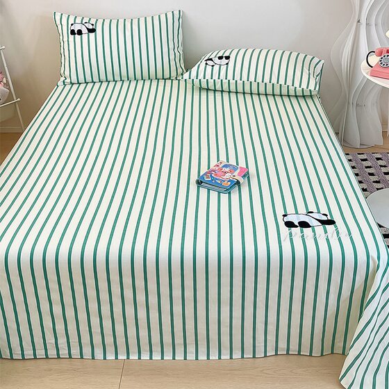 Summer Cotton Thickened Old Coarse Cloth Bed Sheet One-piece 100 Cotton Children's Dormitory Bed Single Double Bed Three-piece Set