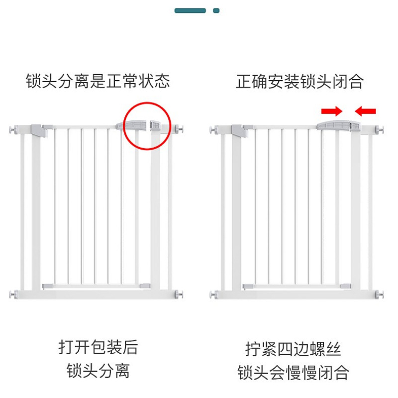Puerta de seguridad infantil sin taladros — barrera protectora para escaleras y mascotas, instalación fácil, valla de protección para bebé