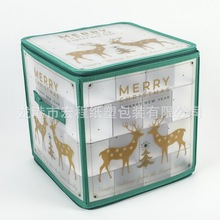 优选pp塑料磨砂圣诞球收纳盒红色双拉链衣柜桌面收纳盒64格带盖收