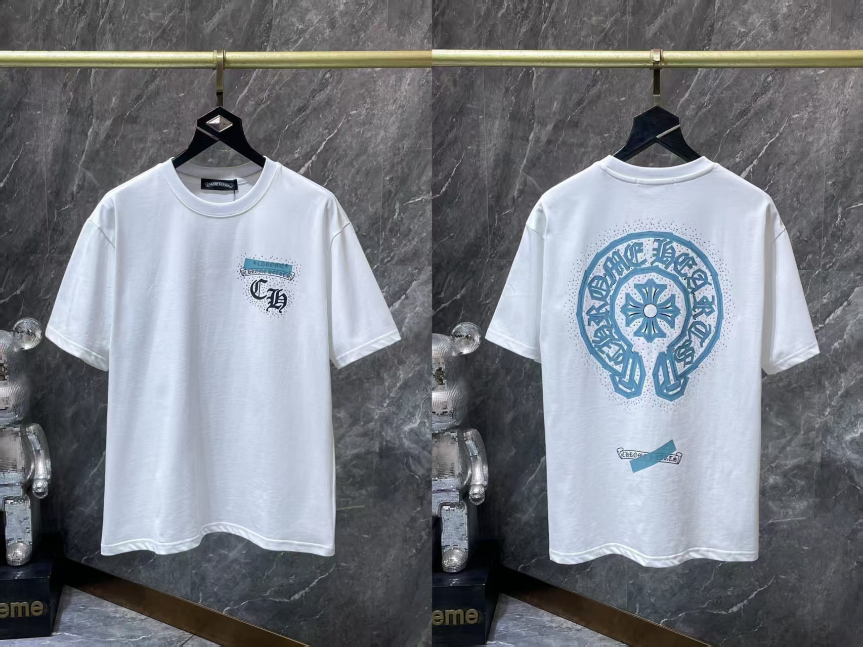 Chrome Heart 24 nuevo Crocodile de verano de moda europea y americana camiseta de manga corta para hombres y mujeres