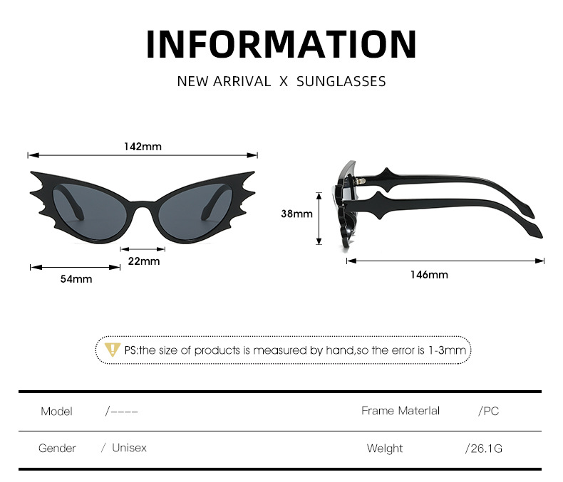 50g Weight Full Frame Glasses Structure Sunglasses Classification PC, UV400 Protection Lens Material Special-Shaped Mirror Glasses Style Outdoor, Party Occasion Geometric Pattern All Seasons Season Women's Gender Novelty, Streetwear Style Novelty Streetwear Geometric PC UV400 Protection Special-Shaped Mirror Full Frame Women's Sunglasses 7