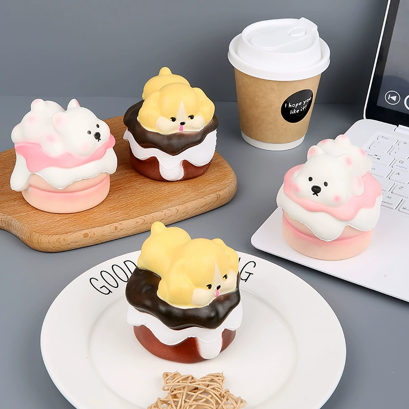 Медленный отскок имитации медвежьего торта щепотка распаковки и вентиляции игрушка артефакт декомпрессии маленький торт декомпрессии медведь супер мягкий