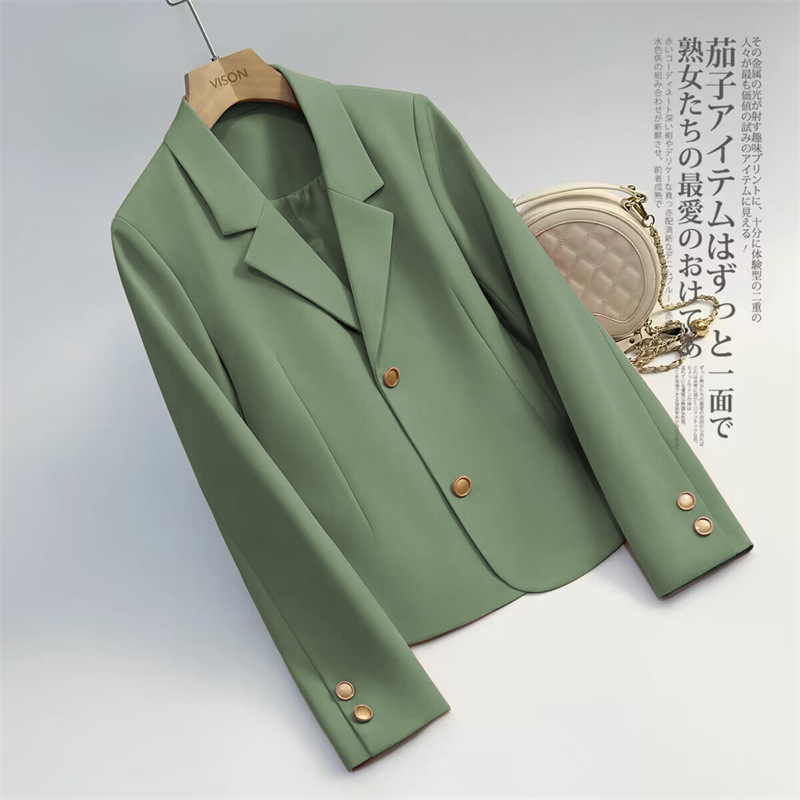 Autumn design green short classic suit jacket for leisure