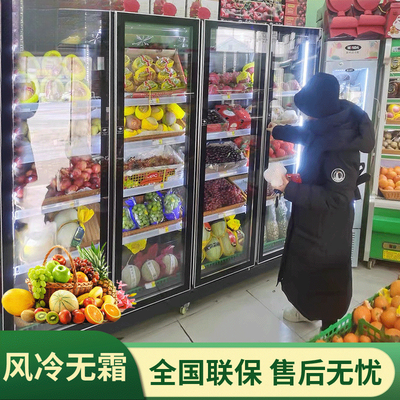 耐用水果保鲜柜冷藏展示柜商用超市蔬菜风幕柜冰箱鲜花立式冰箱柜