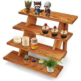 实木多层置物架户外实木甜品蛋糕架家用厨房调味料收纳展示架