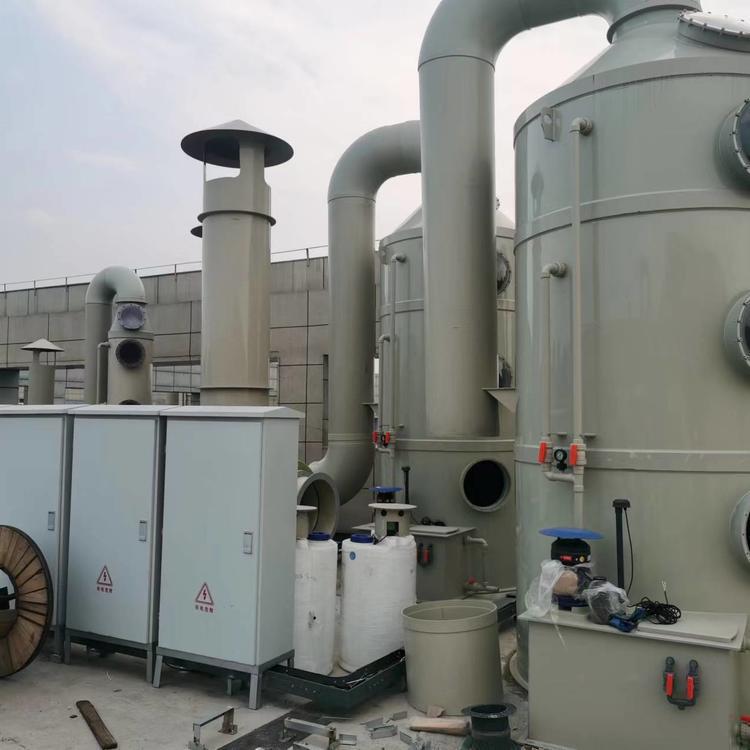 Street waste gas treatment equipment-PP spray tower-washing tower-activated carbon adsorption box-pp duct