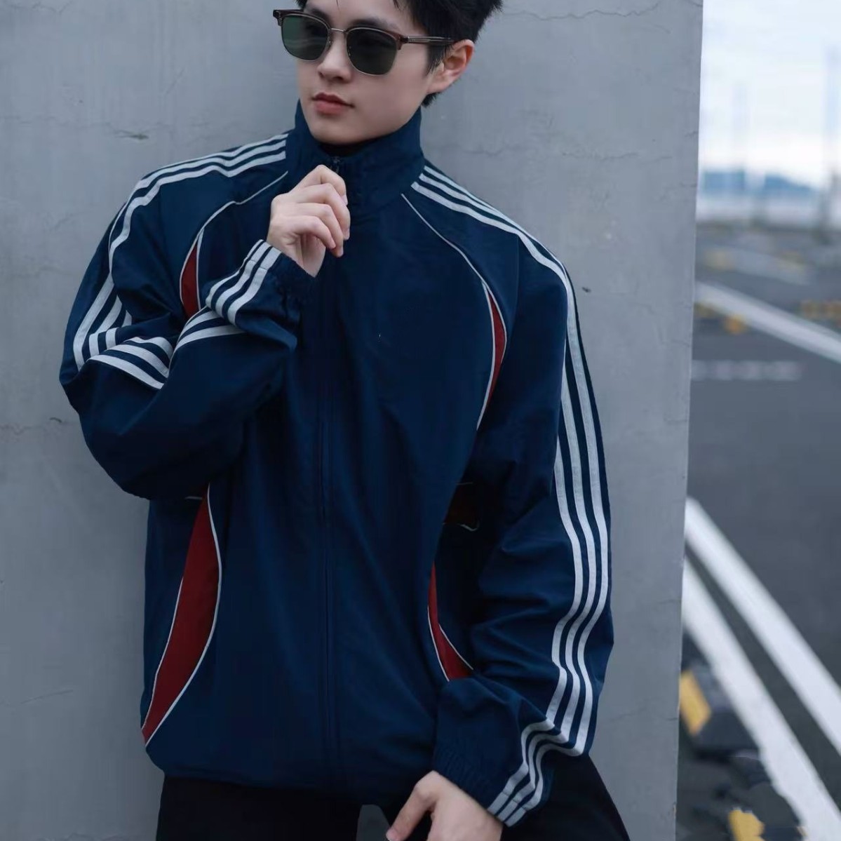 26 Foreign Trade Cross-Border Spring and Autumn Style Retro Casual Color-Blocking Stand Collar Sports Loose Jacket Ke5847