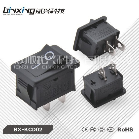 厂家批发CE 船形开关KCD1系列2脚2档 21*15斜面环保开关 船型开关