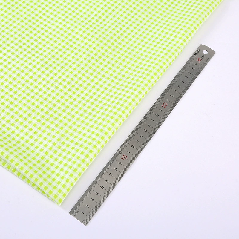 Gingham polyester fabric, small check, flat-grain, multipurpose for clothing & crafts