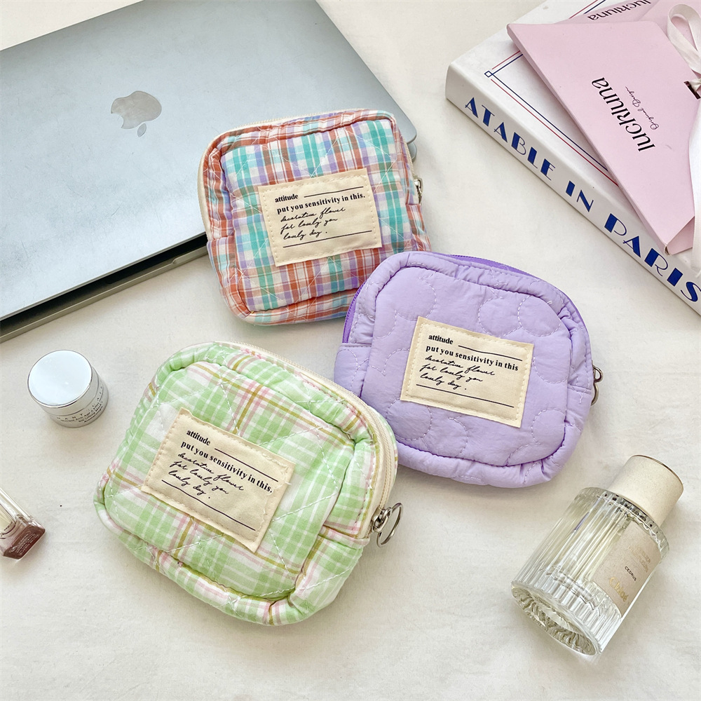 32191 Girlish Macaron Color Quilted Mini Bag, Portable for Outings, Lipstick, Jewelry, and Other Items