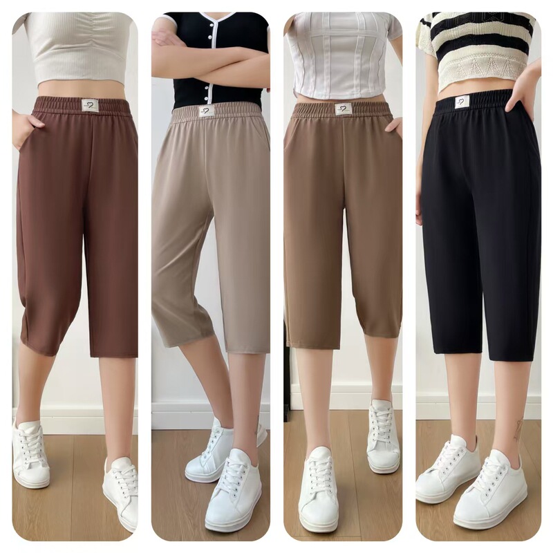 Summer Hot New Casual Pants for Women, Exquisite Linen Women's Cropped Pants, Drapey Mid-Length Pants, Outerwear Shorts for Women