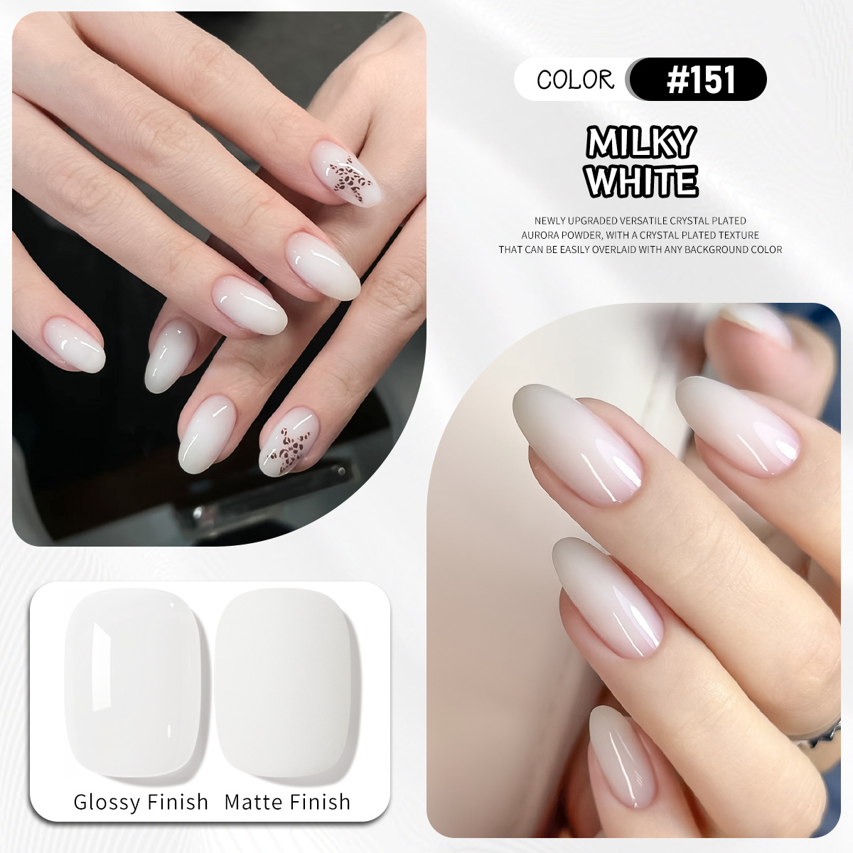 Leche blanca pegamento de uñas en 2025 nuevo estilo simple versátil de alta calidad pegamento de uñas de color sólido