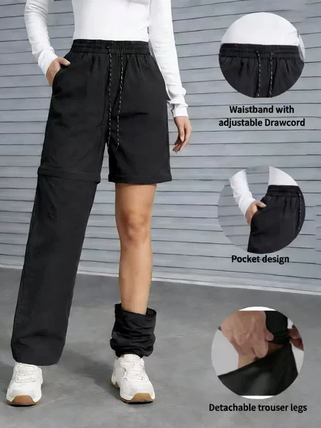 Cross-Border Women's Casual Waterproof Pants, Outdoor Casual Hiking Pants, Detachable at the Thigh to Convert into Shorts