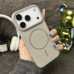 适用iPhone17promax手机壳磨砂肤感细圈磁吸苹果16简约防摔保护套