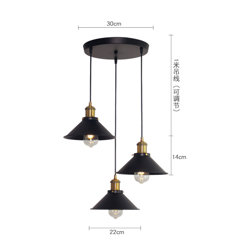 Araña retro estadounidense transfronteriza, pequeña falda negra, araña de hierro forjado, cafetería creativa, barra, restaurante, araña