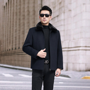 Men's Winter Thickened Zipper Dark Jacket Men's Warm Loose Detachable Liner Fur Collar Jacket