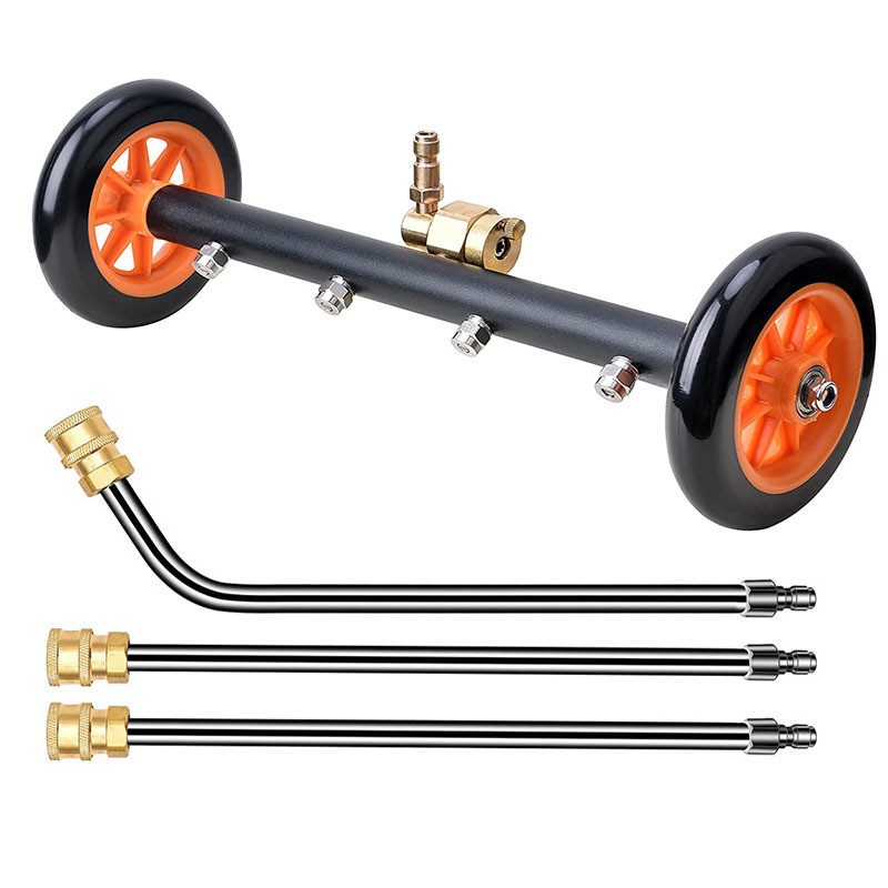 跨境 高压清洗机车底盘清洁器16英寸表面洗地器4孔水扫帚4000psi